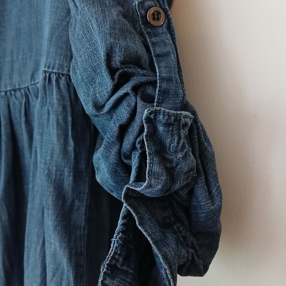 Velvet Heart 90s Chambray Denim Lightweight Button-Up Fit & Flare Dress- XS - Picture 7 of 7